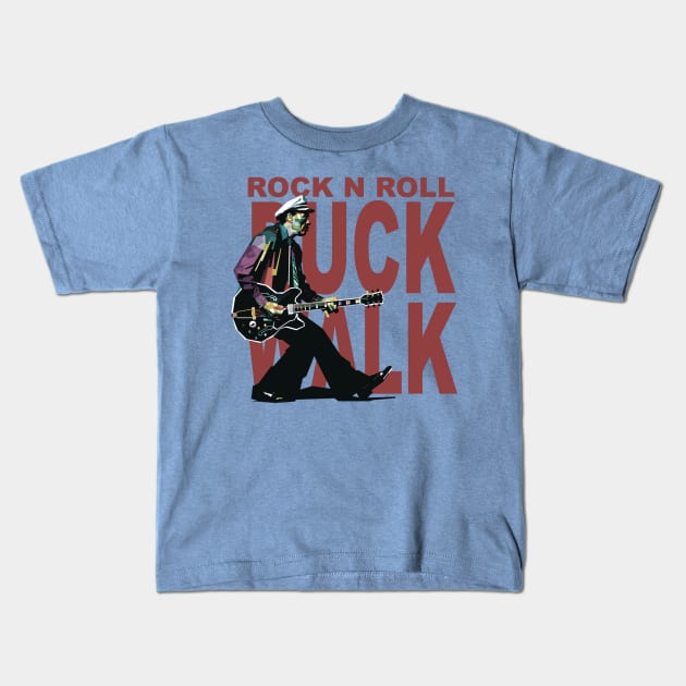 ROCK N ROLL DUCK WALK Kids T-Shirt by Alkahfsmart